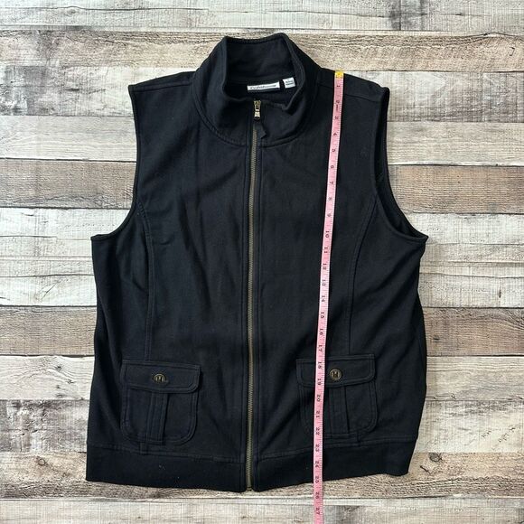 Croft & Barrow Black Zip Up Mock Neck Vest | Size Large - Picture 4 of 7